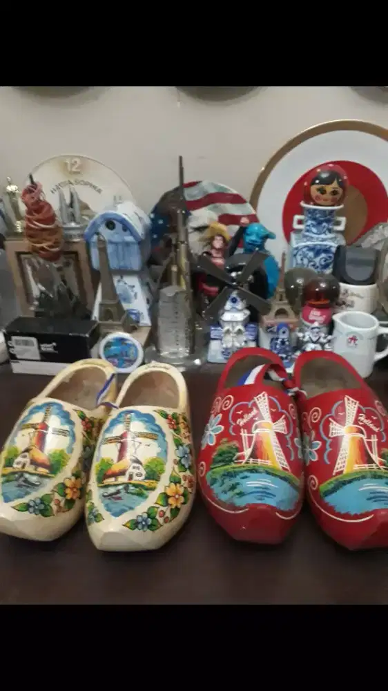 Antik vintage sepatu delft kelompen kincir angin made in holland Eropa