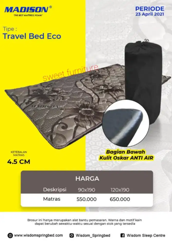 Tilam busa gulung travel bed eco