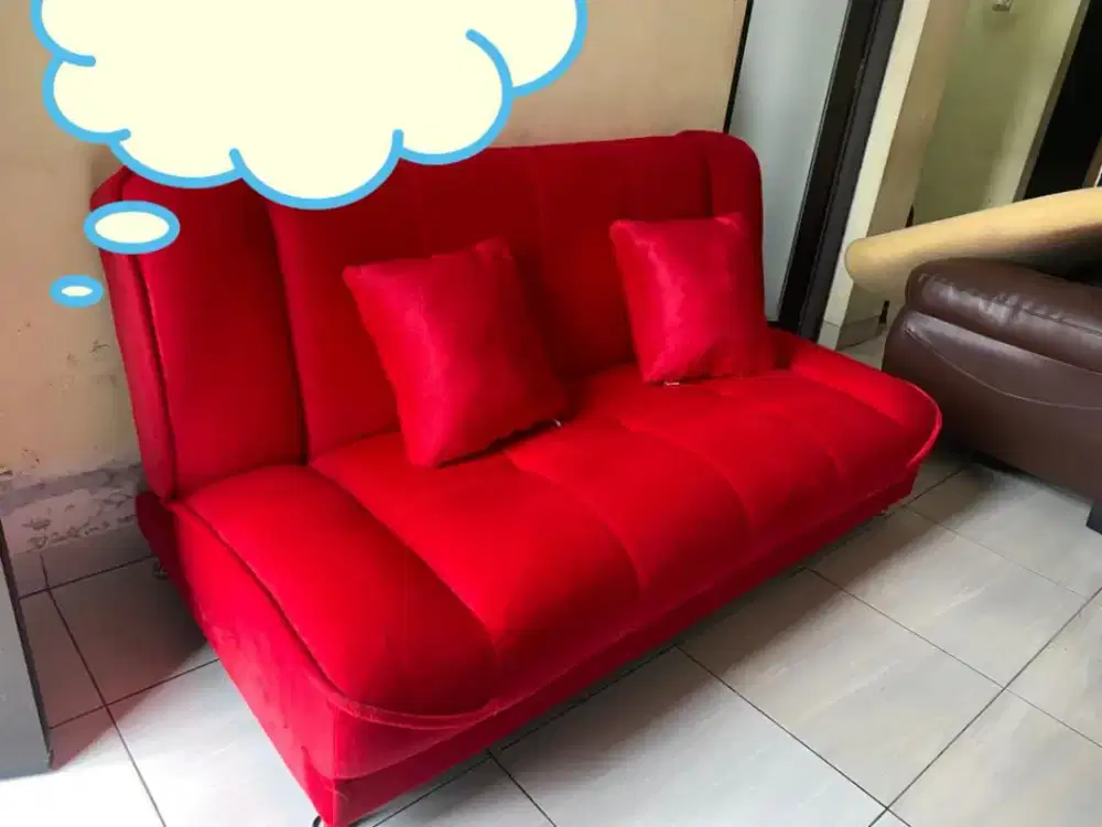 Sofabed lembut siap krm jual harga discount