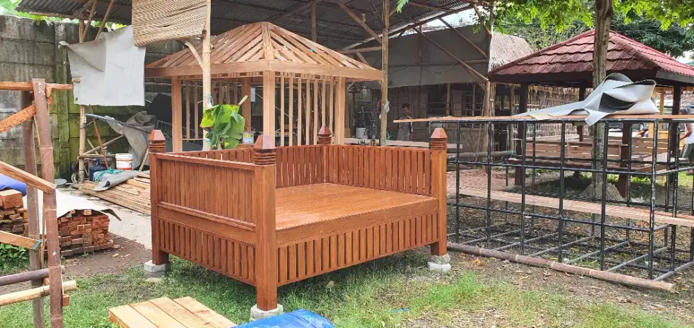 Bale amben lesehan kursi santai kayu bambu furniture mebel