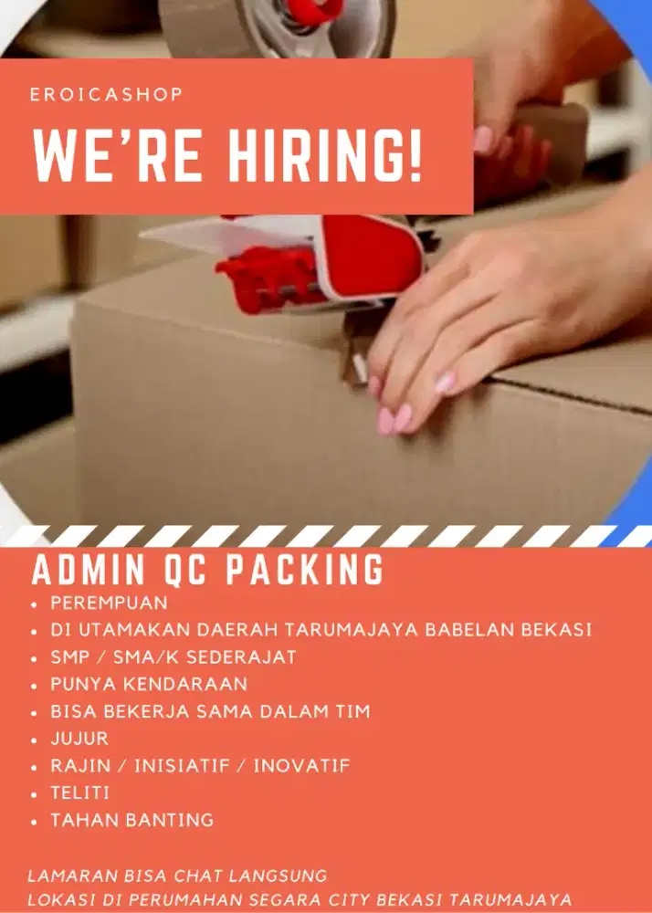 DI CARI ADMIN QC DAN PACKING ONLINE SHOP