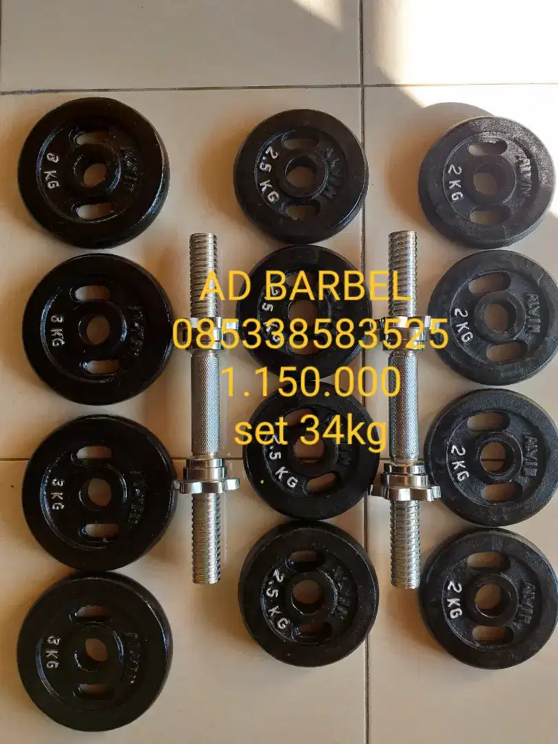 Barbel dumbell kettlebell alat fitnes free ongkir