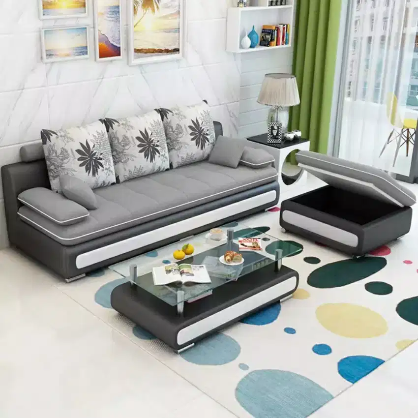 Sofa minimalis L shape ruang keluarga terbaru