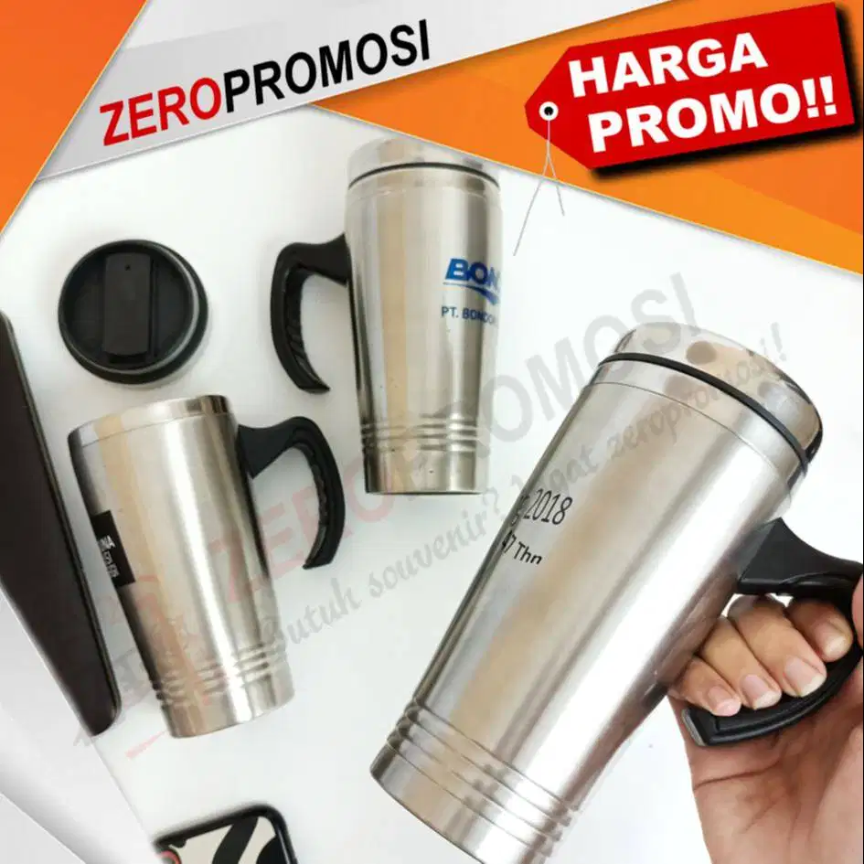 Souvenir Mug Stainless 3 Garis Tumbler CO-317 Promosi