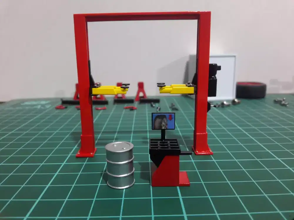 Miniatur aksesoris perlengkapan diorama bengkel diecast skala 1:64