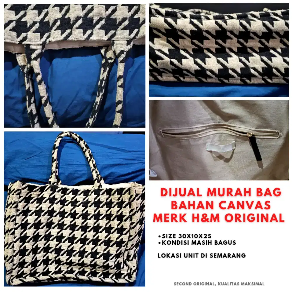 Tas Model Kanvas Merk H M Fashion Wanita 902114075