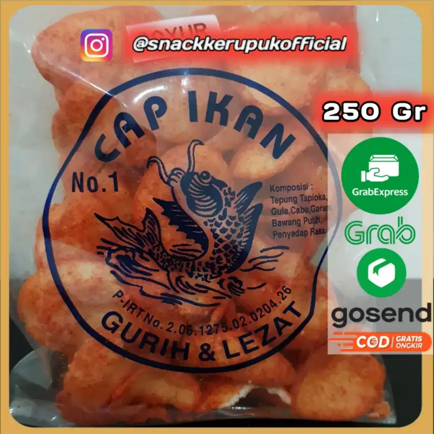 Snack Kerupuk Model Sayur Cap Ikan Keripik Pedas Balado