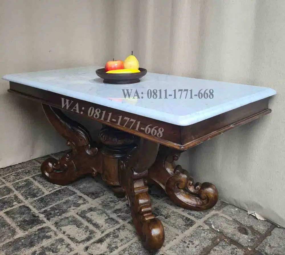 Meja tamu marmer antik ukuran 70x150cm