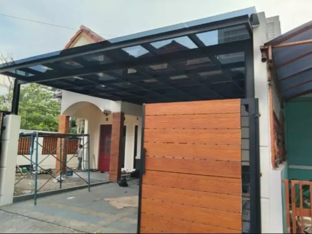 Canopy Alderon, canopy kaca, canopy solarflat, kontruksi parkiran dll