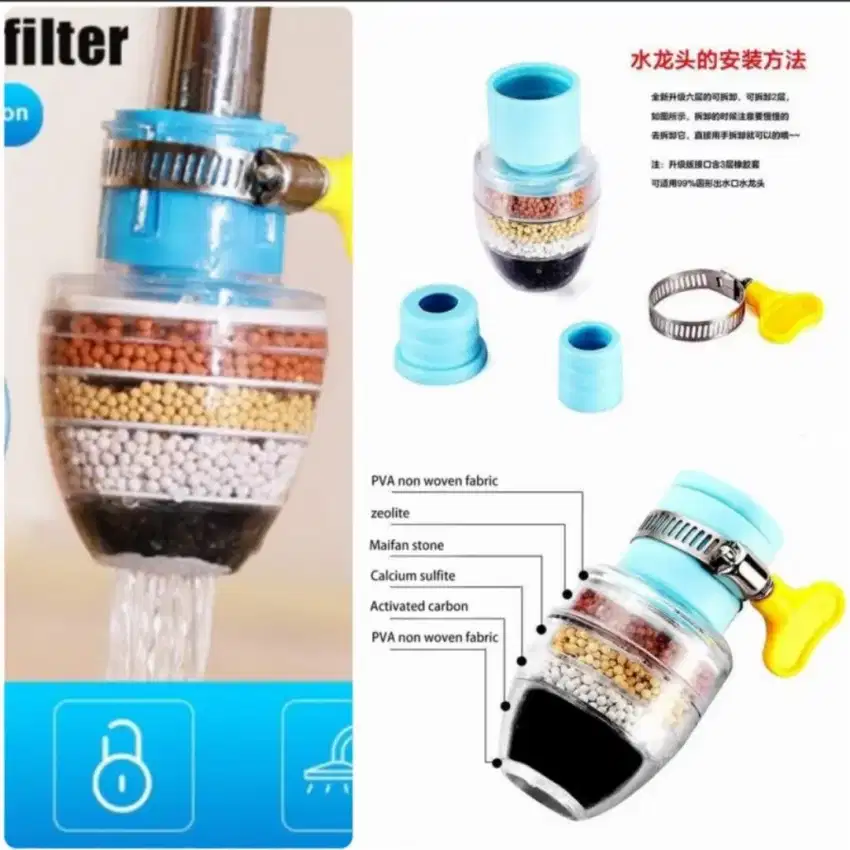 Saringan Air Kran Filter Air Kotor Filter Batu Wastafel Universal