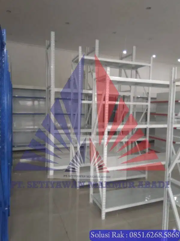 RAK ARSIP RAK BESI RAK BAJA RAK SHELVING ANTI KARAT  250Kg PER SHELV