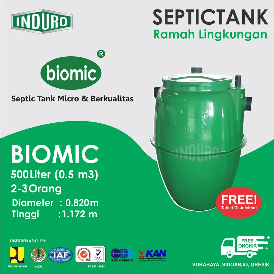 BIO SEPTIC TANK | INDURO |BIOMIC | KAPASITAS 500 L|