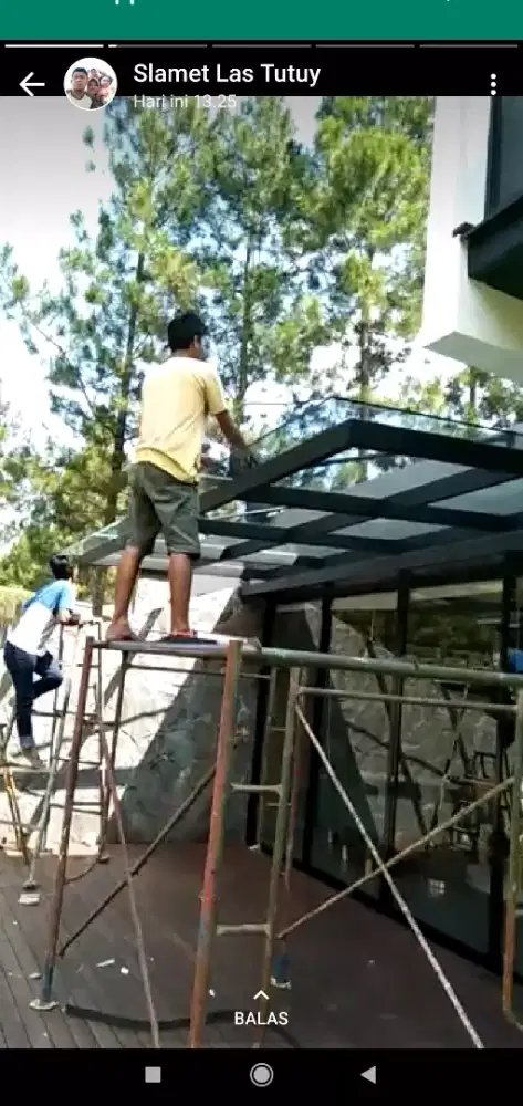 Canopy / garasi, atap kaca tempered