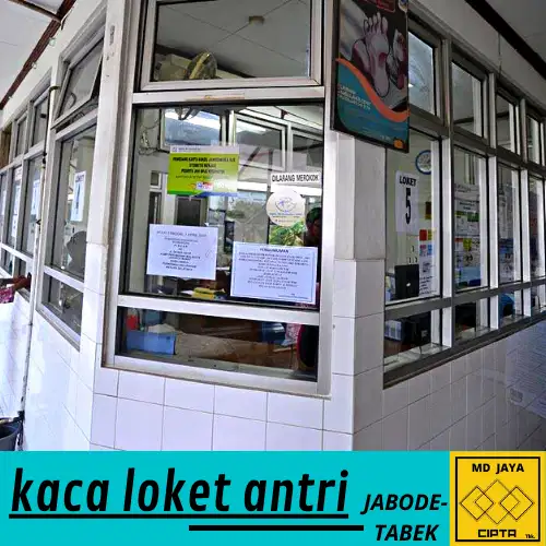 kaca loket pembatas sekat kaca aluminium kaca loket antrian terbaru
