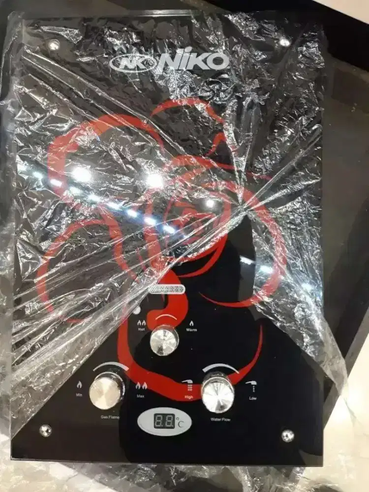 Water Heater gas Niko Red Flower Angka Suhu