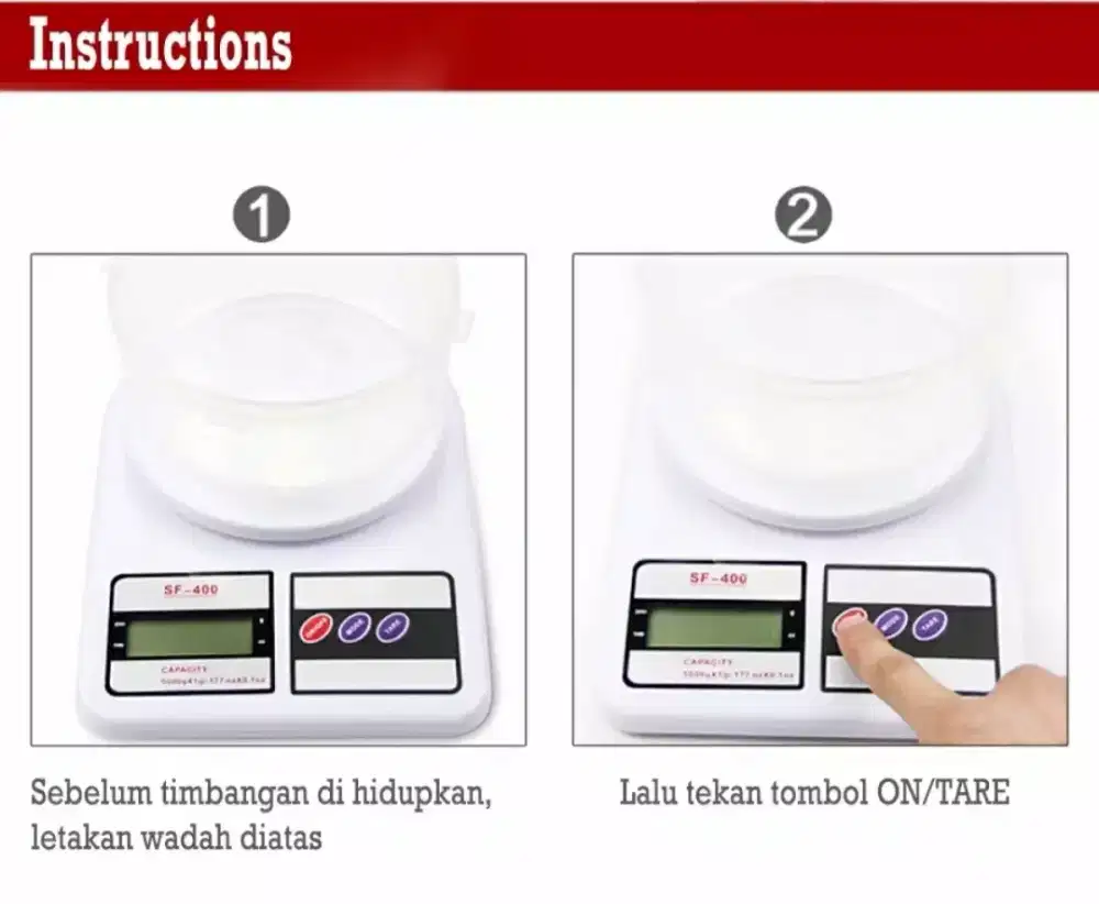 Timbangan digital 10 kg + baterai