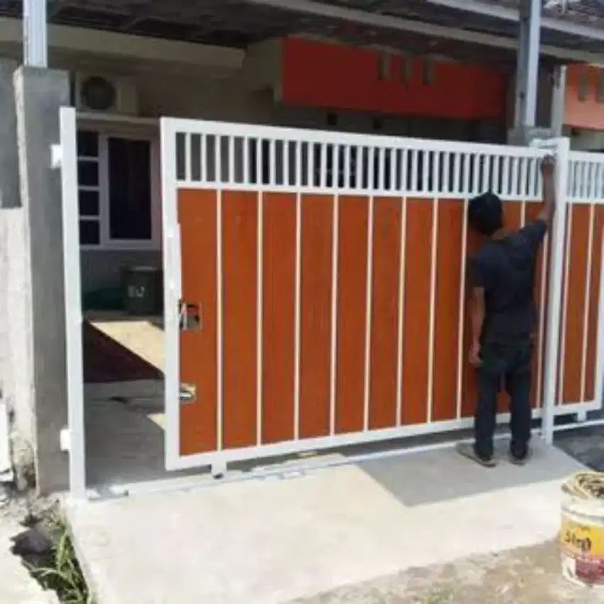 pagar grc motif kayu