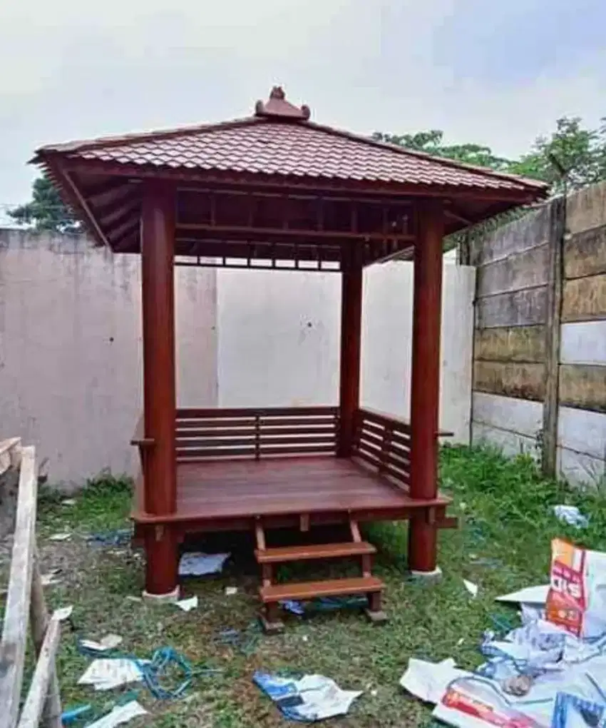 Jual saung atau gazebo kayu asli