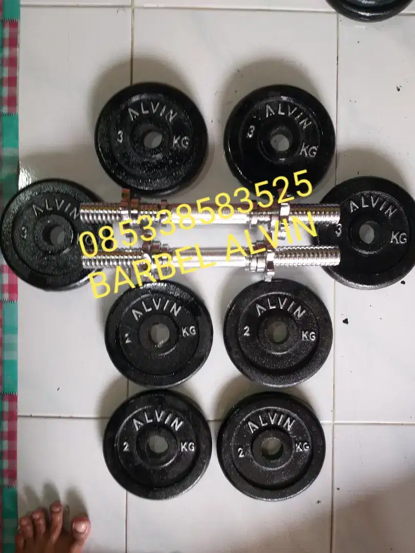 Barbel dumbell kettlebell alat fitnes free ongkir