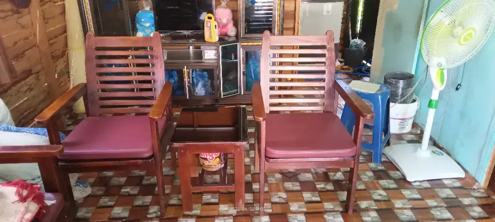Kursi kayu + meja
