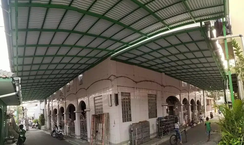 kanopi Alderon minimalis rangka holo dan baja ringan