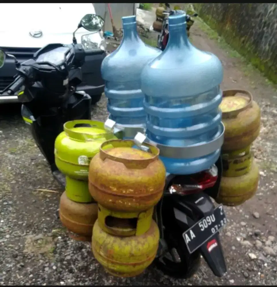 Tempat Bawa / Alat Angkut Gas 3kg dan Galon di Motor