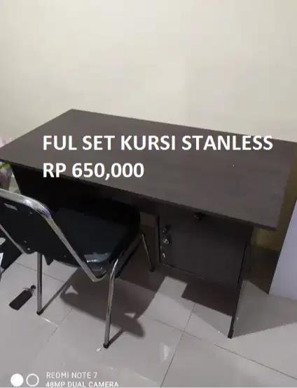 SET LENGKAP MEJA TULIS KANTOR DAN KURSI KANTOR BERBAGAI MODEL SIAP COD