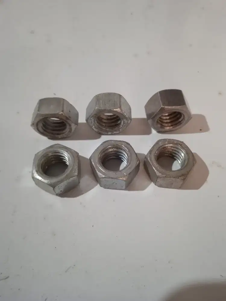 Hex Nut M12 Mur Segi 6 Hexagon Putih 12mm