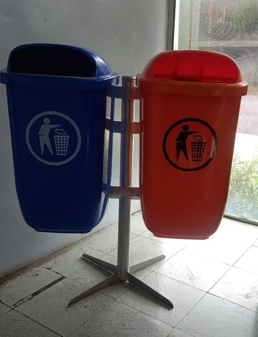 Tempat Sampah Double Plastic Sulo Warna Biru & Orange