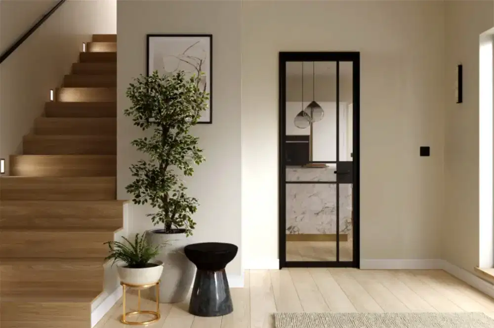 Pintu Woodone Integra Lyon Series - Full Kayu Solid-Kaca Tempered 5mm