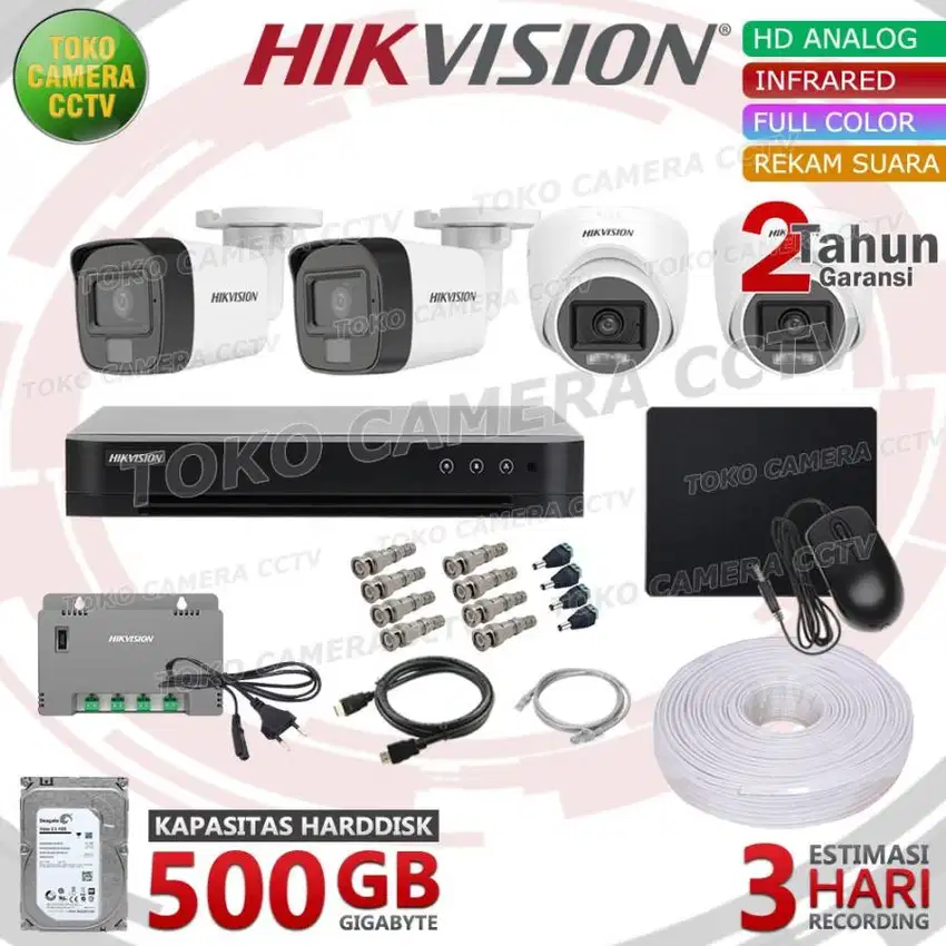 PAKET CCTV HIKVISION 5MP DUAL LIGHT AUDIO