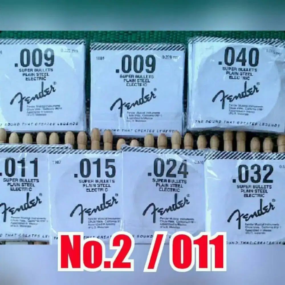 senar gitar fender 011 senar nomor 2 lusinan ecer