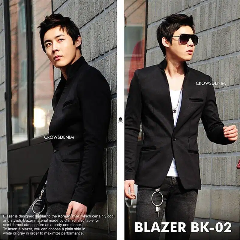 Blazer Casual Korean Black Style - BK02