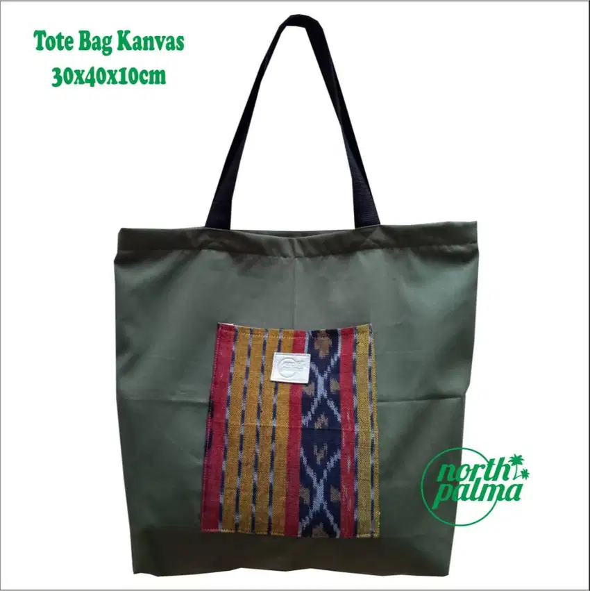 Tas Tote Bag Goodie Bag Kain Drill Kombinasi untuk Souvenir Seminar