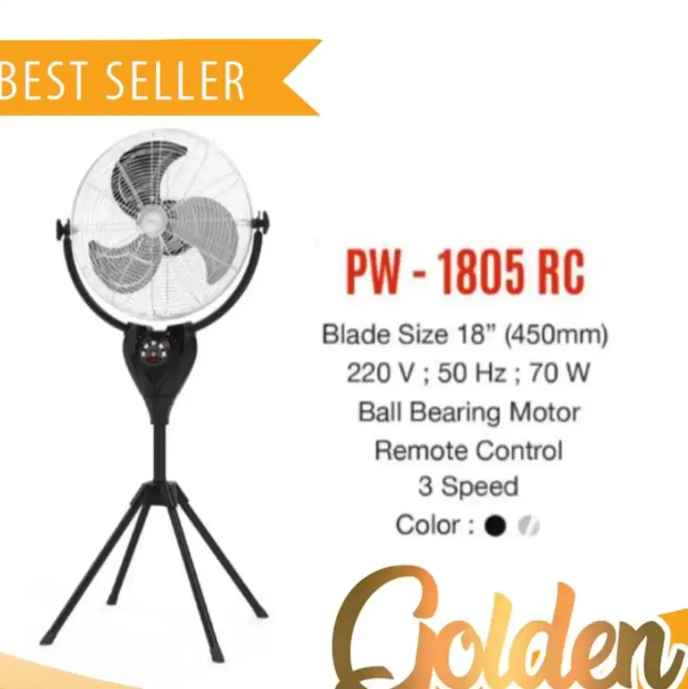 Kipas angin Maspion PW-1805rc + remot 18 inch bjm bsa cod