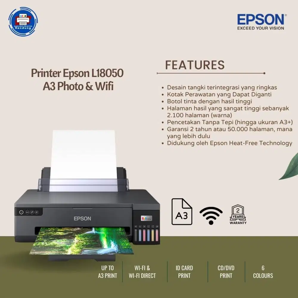 Printer Epson L18050 A3 Wi-Fi Photo