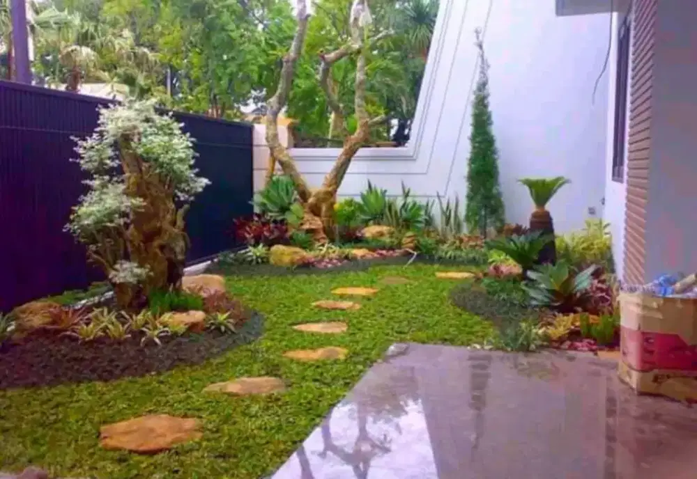 Pembuatan taman kolam batu sikat ampyangan surabaya, sidoarjo, gresik