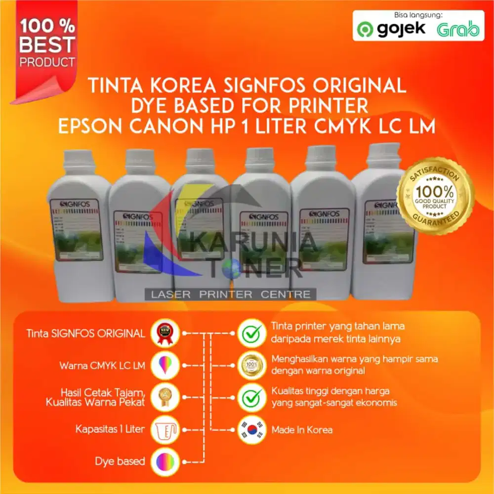 Tinta Refill Cair Dye Literan inkjet EPSON tidak luntur SIGNFOS