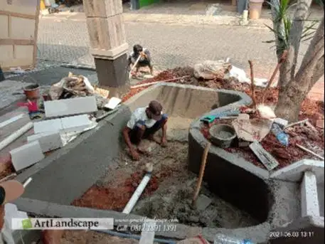 Jasa Tukang buat kolam ikan koi nuansa minimalis