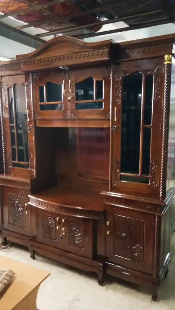 Buffet Susun Kayu Jati Besar Rak TV Partisi