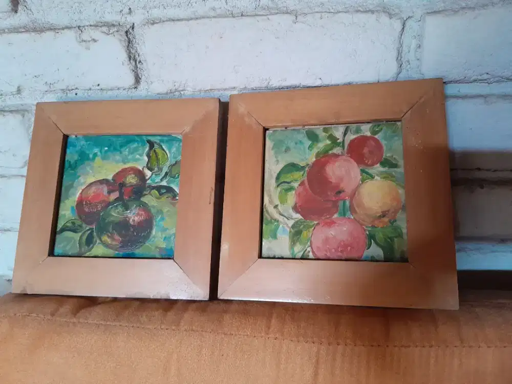 Lukisan keramik cat minyak 16 x 16