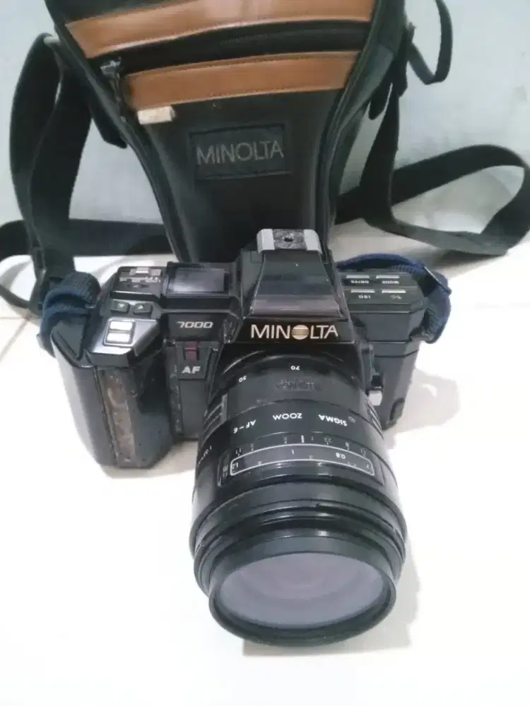 Kamera SLR MINOLTA 7000 AF lensa sigma 28-70mm klasik antik vintage