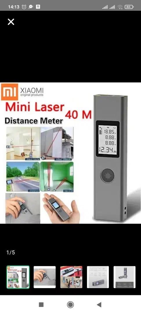 Alat pengukur jarak xiaomi duka original mini laser digital 40 meter.