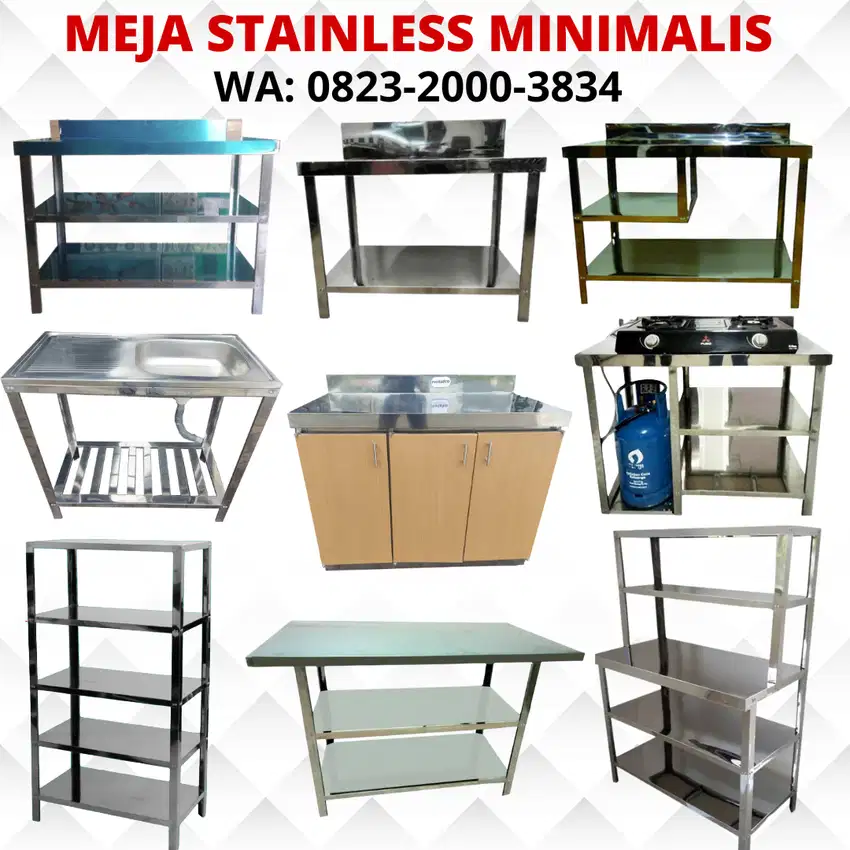 Meja Dapur / Kompor / Sink Stainless Steel Serbaguna