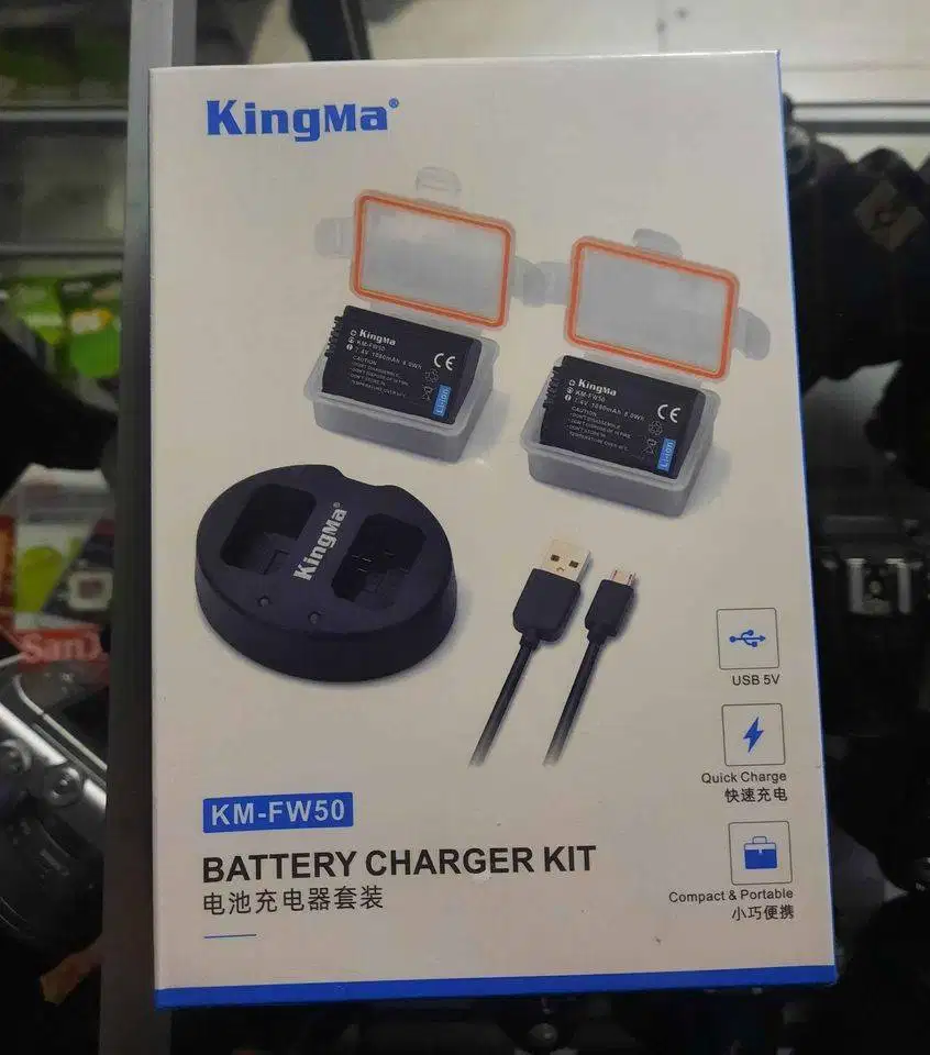 Baterai Batre Kamera Kingma Sony NP-FW50 Dual Slot Charger