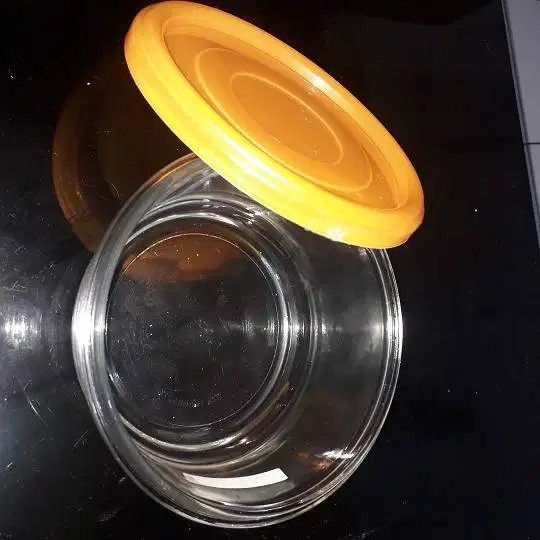 mangkuk kaca 14,5 cm dengan tutup