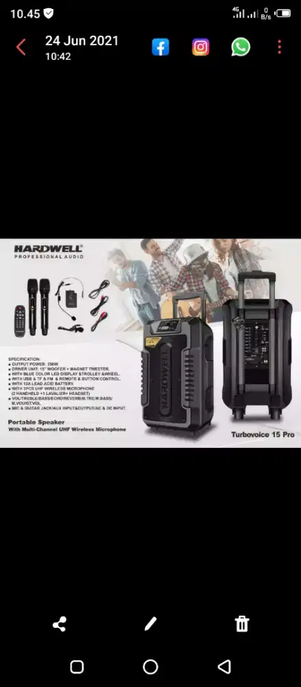 Portebel hardwell turbovoice 15 pro