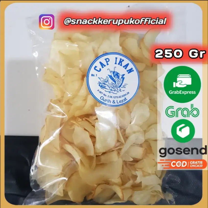 Snack Kerupuk Ubi Ori Cap Ikan Keripik Asin