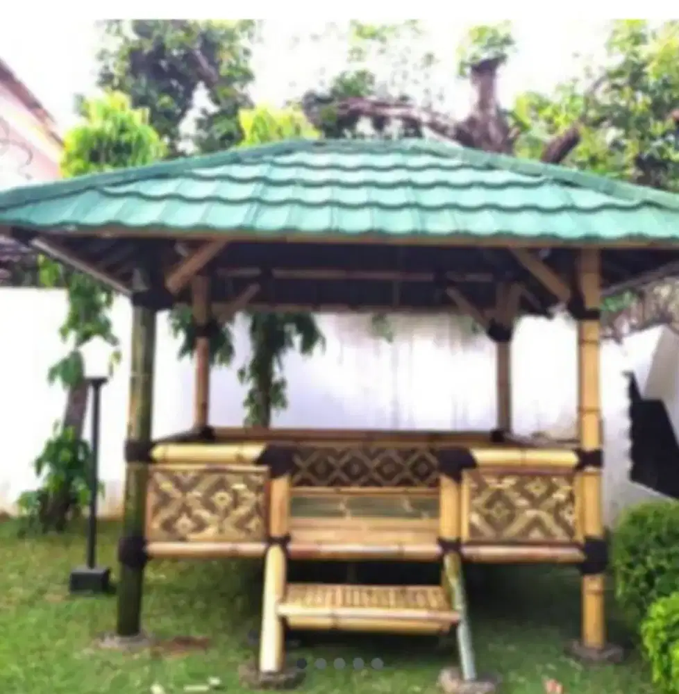 Saung gajebo. gajebo saung bambu berukuran dan bentuk berbariasi