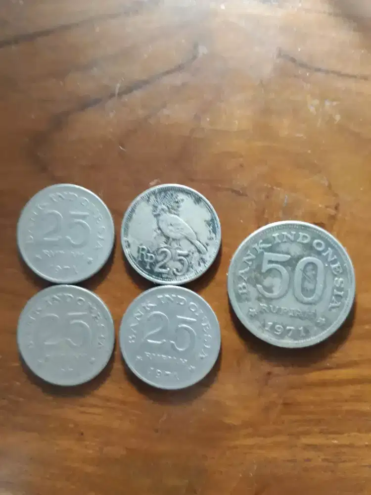 Dijual Borongan uang koin Rp.25,- dan Rp.50,- tahun emisi 1971